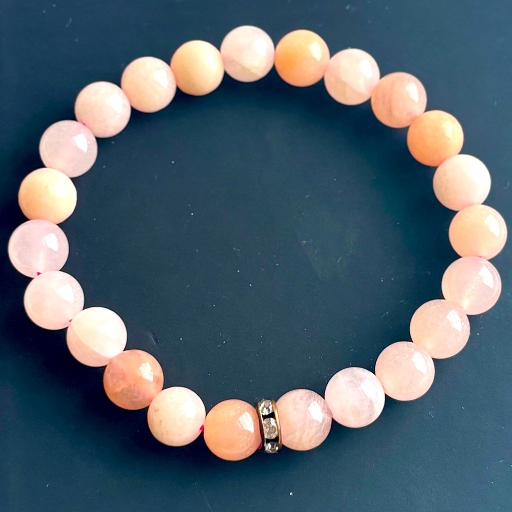 Sunstone & Rose Quartz Crystal Bracelet